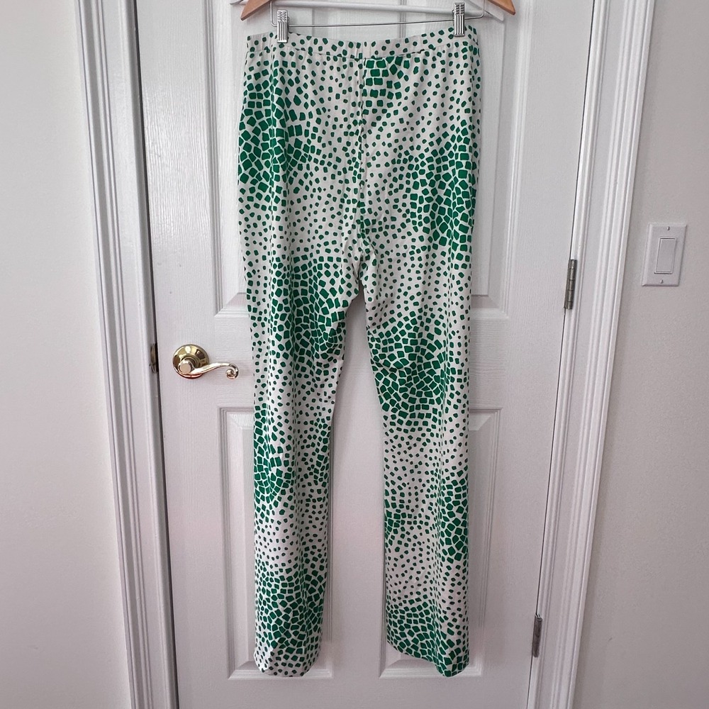 NWT Diane von Furstenberg Cloud Mosaic 'Finn' Silk Blend Pants (L) - Picture 2 of 9